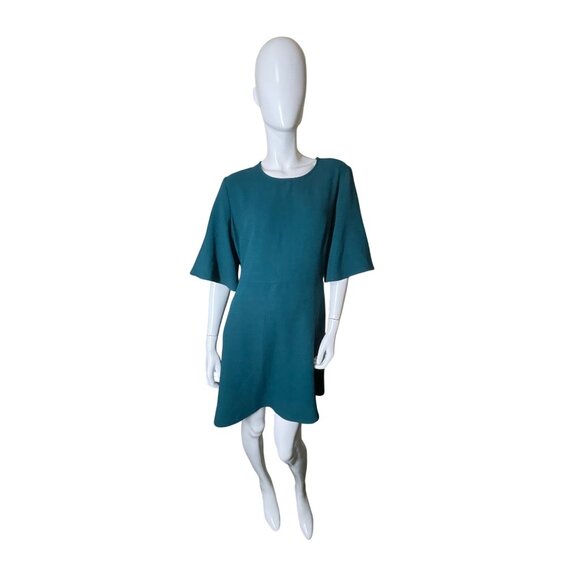 Mossimo Teal Bell Sleeve Mini Dress L Polyester Blend New with Tags Summer Class - Picture 4 of 6
